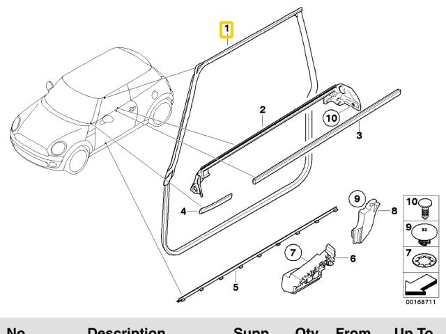 bontott MINI HATCHBACK Jobb első Gumikéder