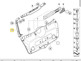 bontott MINI HATCHBACK Jobb hátsó Csomagtér Burkolat (Műanyag)