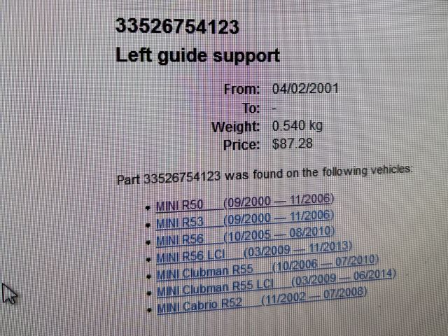 bontott MINI HATCHBACK Jobb hátsó Toronycsapágy