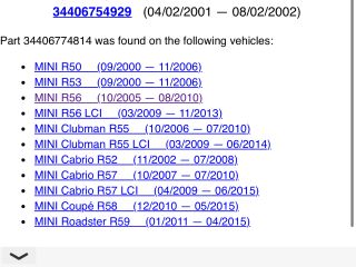 bontott MINI HATCHBACK Kézifék Kar
