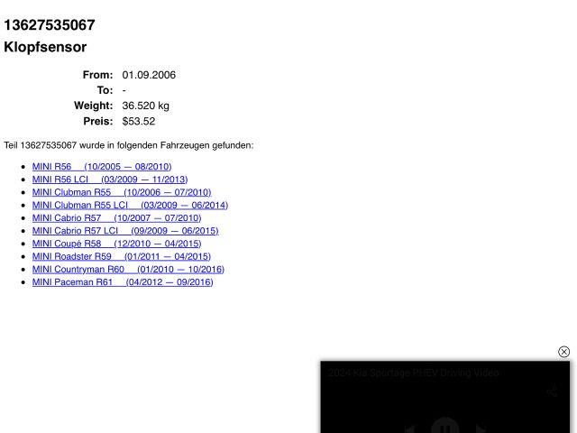 bontott MINI HATCHBACK Kopogás Jeladó