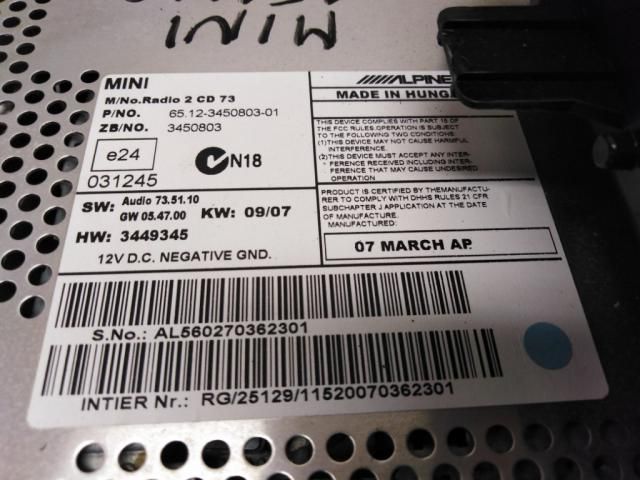 bontott MINI HATCHBACK Rádió / CD