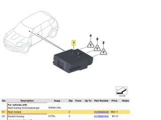 bontott MINI HATCHBACK Ülésfűtés Vezérlő