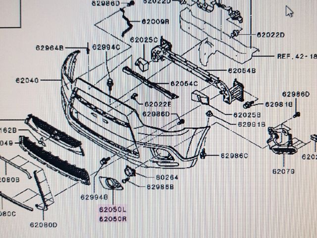 bontott MITSUBISHI ASX Bal Ködfényszóró Lámpakeret