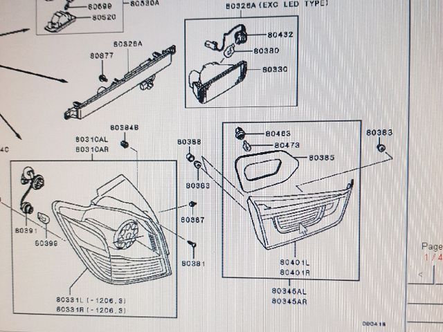 bontott MITSUBISHI ASX Jobb Belső Hátsó Lámpa