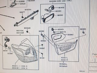 bontott MITSUBISHI ASX Jobb Belső Hátsó Lámpa