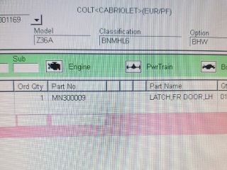 bontott MITSUBISHI COLT Bal első Ajtózár Motor
