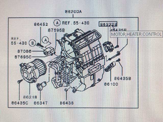 bontott MITSUBISHI COLT Fűtés Állító Motor