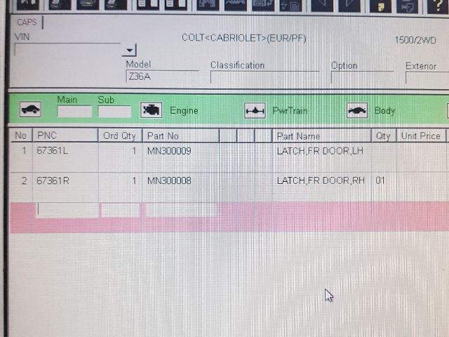 bontott MITSUBISHI COLT Jobb első Ajtózár Motor