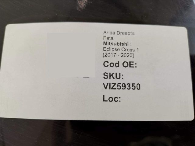 bontott MITSUBISHI ECLIPSE CROSS Jobb első Sárvédő