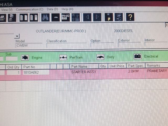 bontott MITSUBISHI GRANDIS Önindító