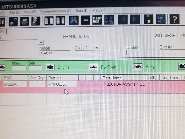 bontott MITSUBISHI GRANDIS Porlasztó (1 db)
