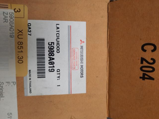 bontott MITSUBISHI L 200 Motorháztető Zárszerkezet