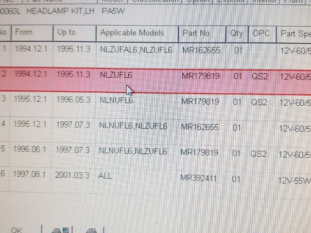 bontott MITSUBISHI L 400 Bal Fényszóró