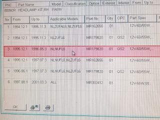bontott MITSUBISHI L 400 Jobb Fényszóró