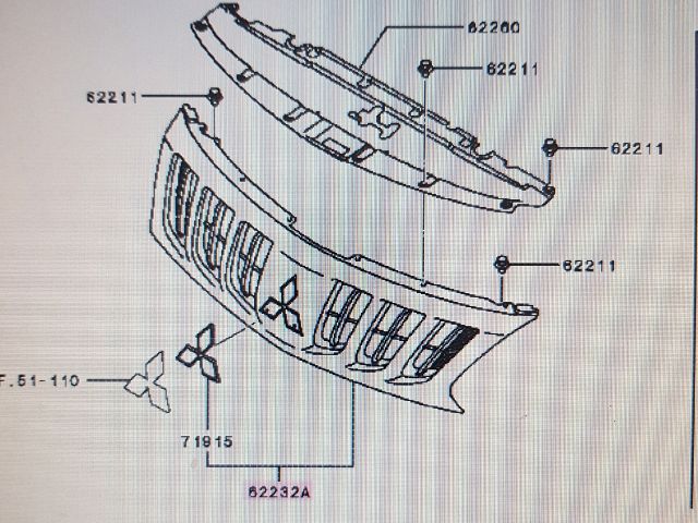 bontott MITSUBISHI L200 Alváz/nyitott (MQ) Hűtőrács