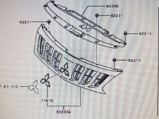 bontott MITSUBISHI L200 Alváz/nyitott (MQ) Hűtőrács