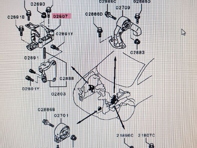 bontott MITSUBISHI LANCER Motor Tartó Bak Jobb