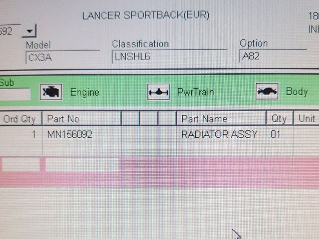 bontott MITSUBISHI LANCER Vízhűtő Radiátor (Klímás)