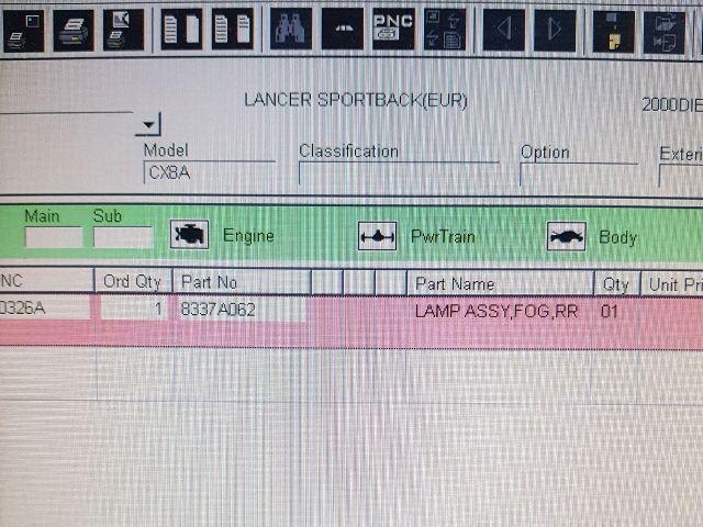 bontott MITSUBISHI LANCER Ködzárófény