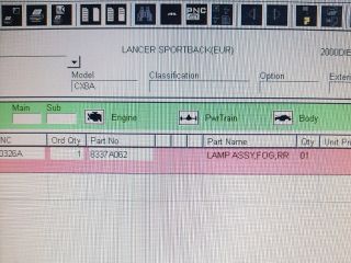 bontott MITSUBISHI LANCER Ködzárófény