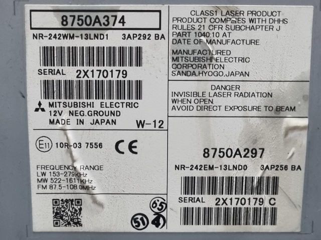 bontott MITSUBISHI OUTLANDER Navigációs Fejegység