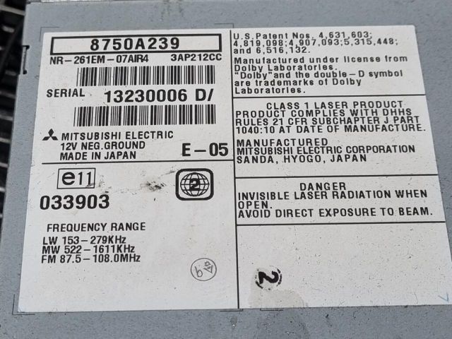 bontott MITSUBISHI OUTLANDER Navigációs Fejegység