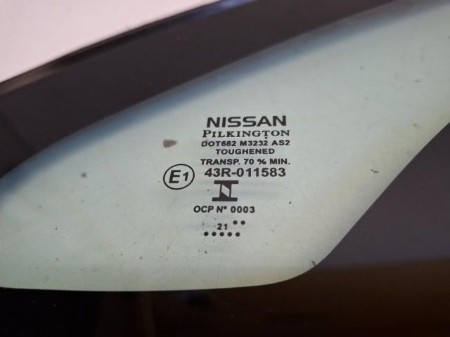 bontott NISSAN LEAF Bal A Oszlop Oldalablak Üveg