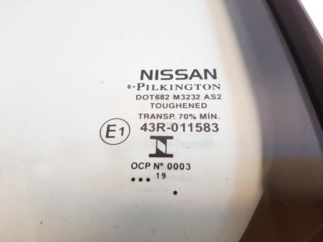 bontott NISSAN LEAF Bal hátsó Fixüveg (Ajtóban)
