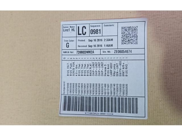 bontott NISSAN LEAF Tetőkárpit