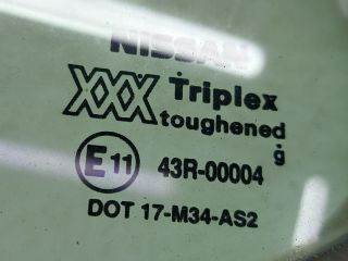 bontott NISSAN MICRA II Bal hátsó Fixüveg (Ajtóban)