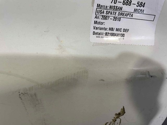 bontott NISSAN MICRA III Jobb hátsó Ajtó (Üres lemez)