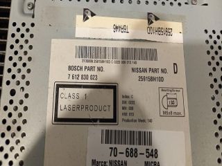 bontott NISSAN MICRA III Rádió / CD