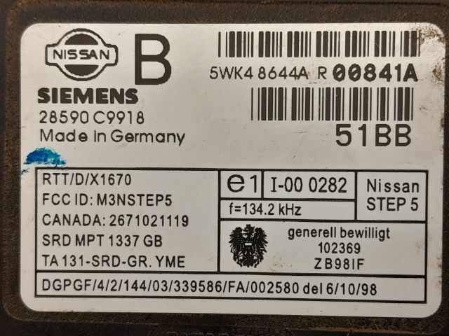 bontott NISSAN PRIMERA Immobilizer Elektronika