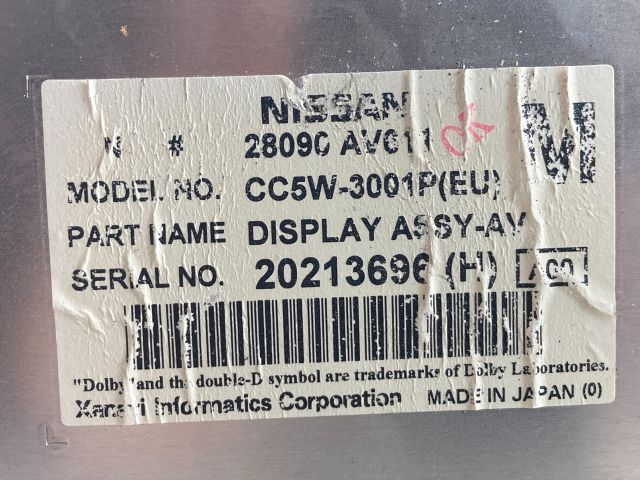 bontott NISSAN PRIMERA Navigációs Fejegység