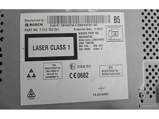 bontott NISSAN QASHQAI II Navigációs Fejegység