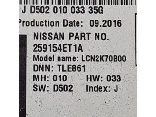 bontott NISSAN QASHQAI Navigációs Fejegység