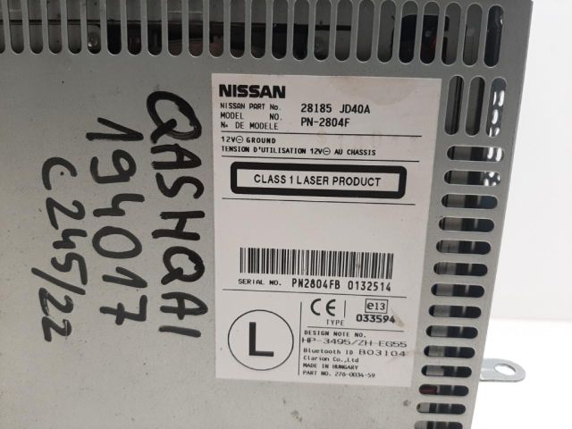 bontott NISSAN QASHQAI Rádió / CD