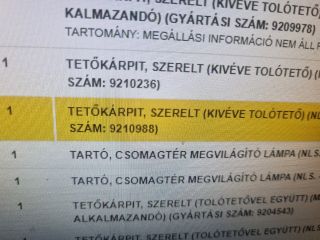 bontott OPEL AGILA Tetőkárpit