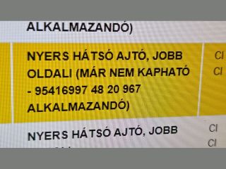 bontott OPEL ANTARA Jobb hátsó Ajtó (Üres lemez)