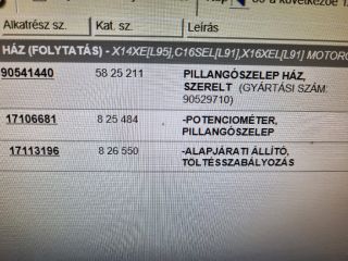 bontott OPEL ASTRA F Fojtószelep (Mechanikus)