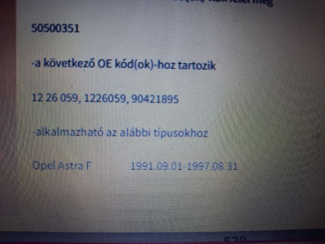 bontott OPEL ASTRA F Bal első Irányjelző