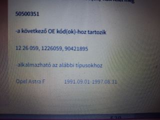 bontott OPEL ASTRA F Bal első Irányjelző