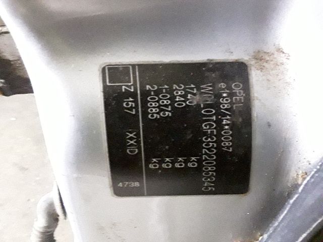 bontott OPEL ASTRA G Bal hátsó Ajtó (Üres lemez)