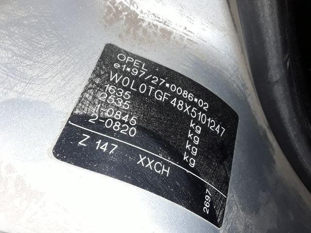 bontott OPEL ASTRA G Csomagtérajtó (Üres lemez)