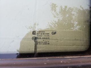 bontott OPEL ASTRA G Jobb C Oszlop Oldalablak Üveg