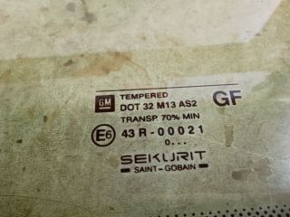 bontott OPEL ASTRA G Jobb C Oszlop Oldalablak Üveg