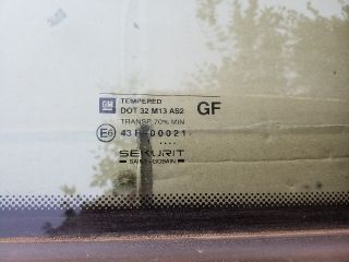 bontott OPEL ASTRA G Jobb C Oszlop Oldalablak Üveg