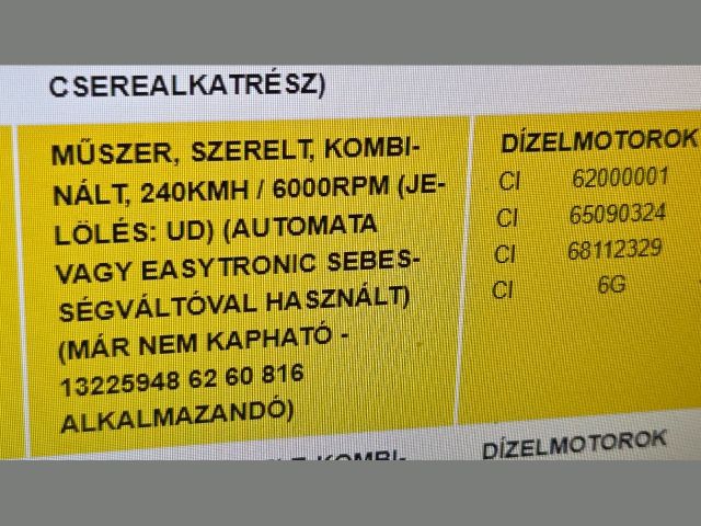 bontott OPEL ASTRA H Kilométeróra
