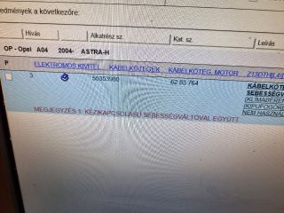 bontott OPEL ASTRA H Motor Kábelköteg